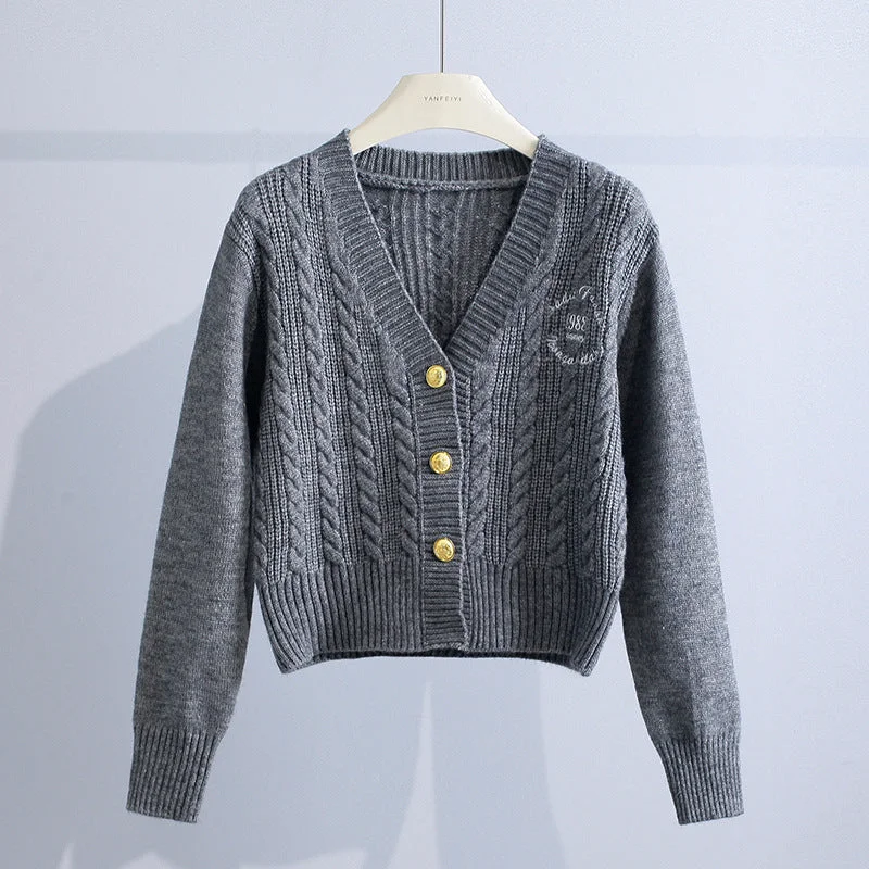 Women's Fashion Short Twist Sweater Jacket Stand-Up Collar Roll-Neck Collar Turtle Neck Women's Fashion Short Twist Sweater Jacket Stand-Up Collar Roll-Neck Collar Turtle Neck