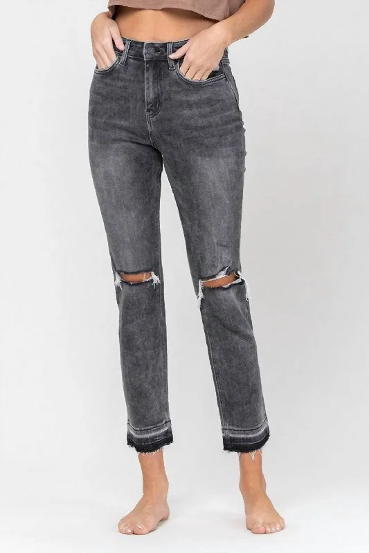 Ashton Jeans In Black Washed Classic Button Fly Jeans