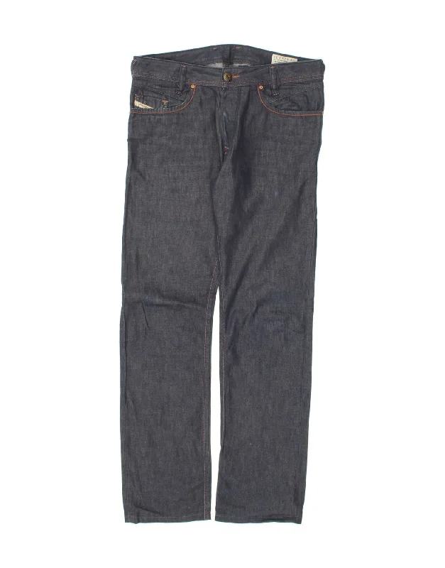 DIESEL Womens Iakop Regular Slim Tapered Jeans W29 L30 Navy Blue Cotton Trendy Patchwork Denim Jeans DIESEL Womens Iakop Regular Slim Tapered Jeans W29 L30 Navy Blue Cotton Trendy Patchwork Denim Jeans