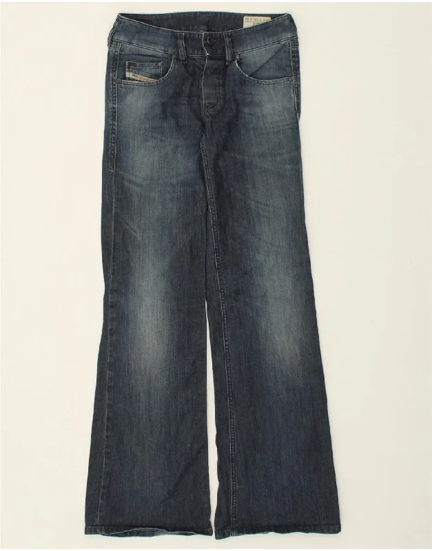 DIESEL Womens Vixy Flared Jeans W25 L32 Navy Blue Cotton Stylish High-Rise Mom Jeans DIESEL Womens Vixy Flared Jeans W25 L32 Navy Blue Cotton Stylish High-Rise Mom Jeans