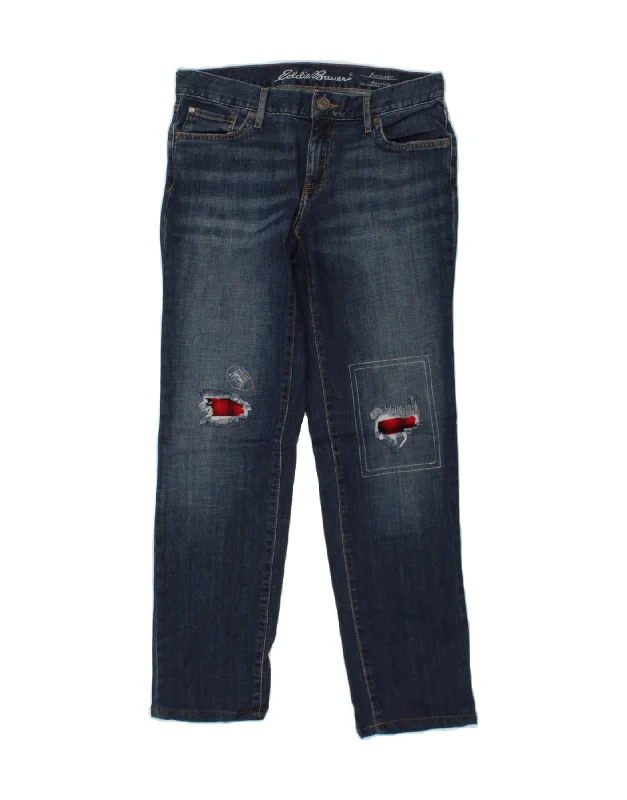 EDDIE BAUER Womens Boyfriend Fit Tapered Jeans US 4 Small W30 L29 Blue Elegant High-Waisted Flared Jeans EDDIE BAUER Womens Boyfriend Fit Tapered Jeans US 4 Small W30 L29 Blue Elegant High-Waisted Flared Jeans