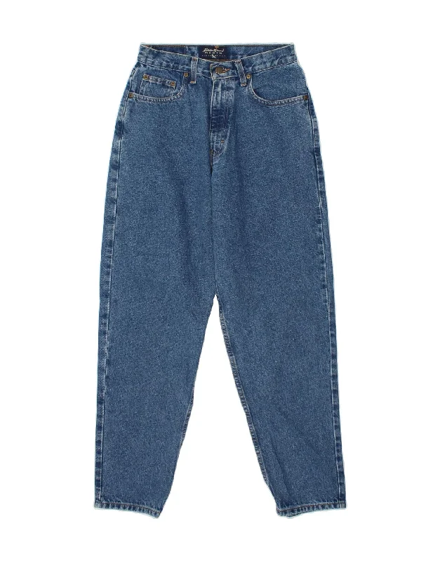 EDDIE BAUER Womens High Rise Tapered Jeans US 8 Medium W28 L30 Blue Cotton Chic Ripped Jeans EDDIE BAUER Womens High Rise Tapered Jeans US 8 Medium W28 L30 Blue Cotton Chic Ripped Jeans