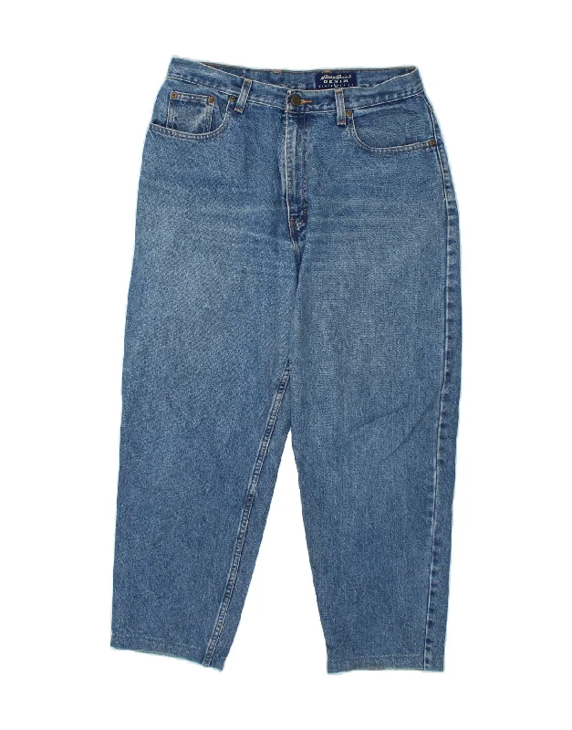 EDDIE BAUER Womens High Waist Tapered Jeans US 14 XL W32 L28 Blue Cotton Trendy Layered Pocket Jeans EDDIE BAUER Womens High Waist Tapered Jeans US 14 XL W32 L28 Blue Cotton Trendy Layered Pocket Jeans