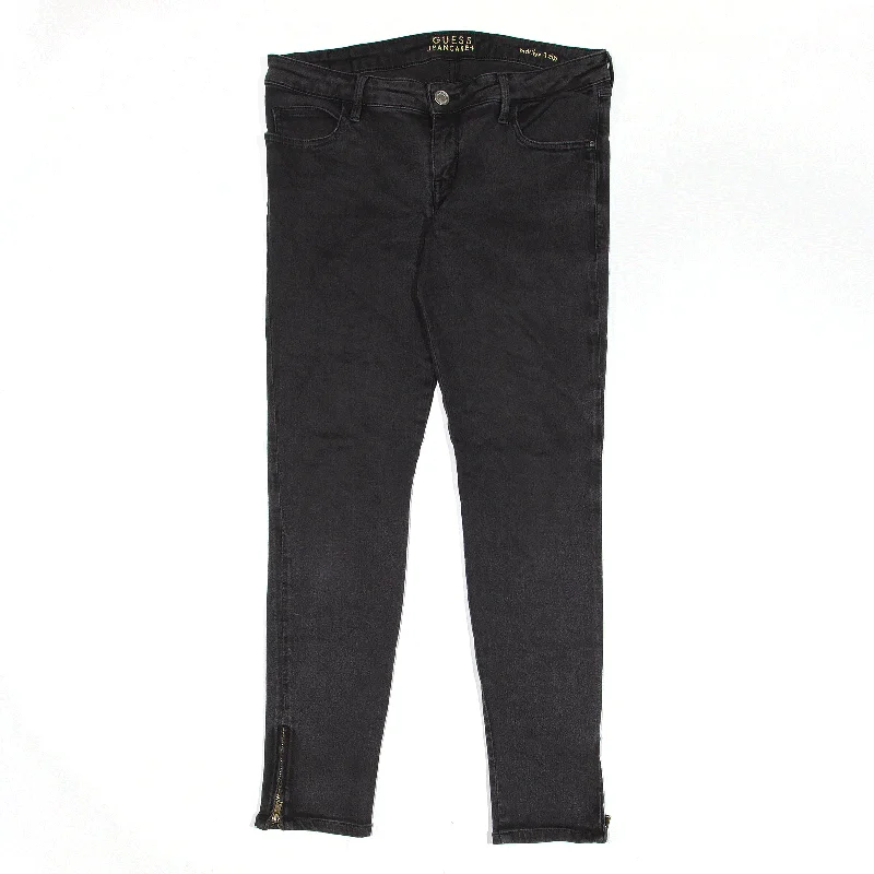 GUESS Marilyn Jeans Black Denim Slim Skinny Womens W31 L27 Trendy Patchwork Denim Jeans GUESS Marilyn Jeans Black Denim Slim Skinny Womens W31 L27 Trendy Patchwork Denim Jeans