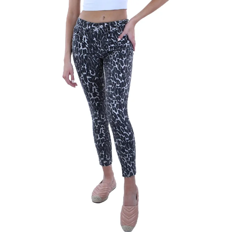 Jackie Womens Animal Print Skinny High-Waist Jeans Casual Skinny Fit Jeans
