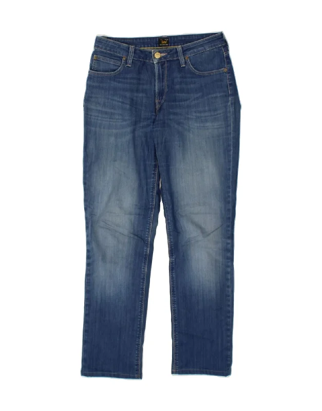 LEE Womens Marion Straight Jeans W28 L29 Blue Cotton Comfortable Faded High-Rise Jeans LEE Womens Marion Straight Jeans W28 L29 Blue Cotton Comfortable Faded High-Rise Jeans