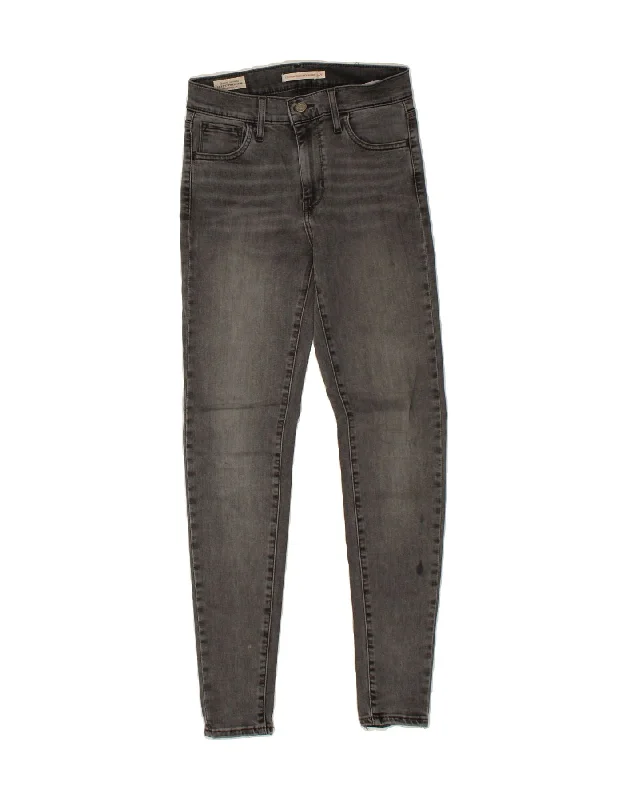 LEVI'S Womens 720 High Waist Super Skinny Jeans W26 L30 Grey Cotton Chic Rolled Cuff Denim Jeans LEVI'S Womens 720 High Waist Super Skinny Jeans W26 L30 Grey Cotton Chic Rolled Cuff Denim Jeans