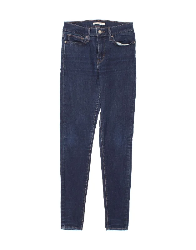 LEVI'S Womens Slimming Fit Super Skinny Jeans W28 L30 Navy Blue Cotton Trendy Low-Rise Slim Jeans LEVI'S Womens Slimming Fit Super Skinny Jeans W28 L30 Navy Blue Cotton Trendy Low-Rise Slim Jeans