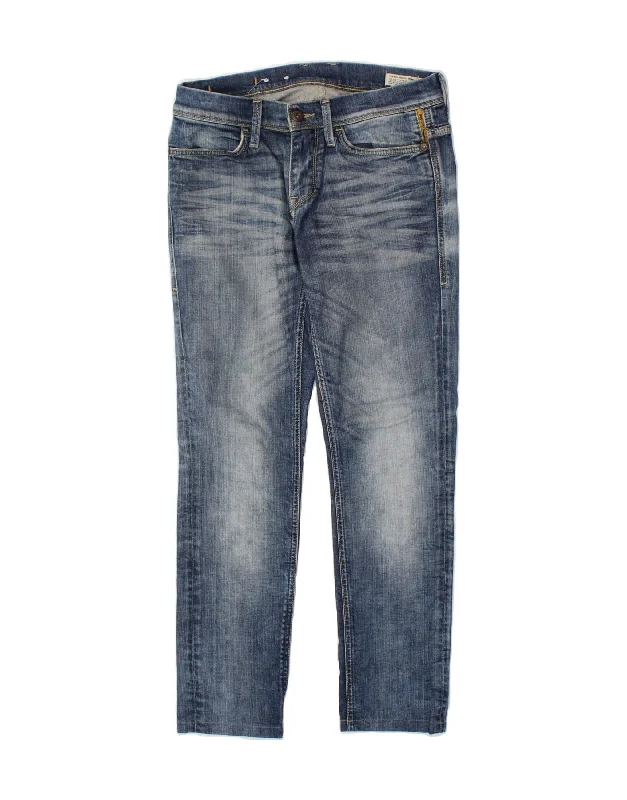 MELTIN' POT Womens Skinny Jeans W31 L28 Blue Cotton Trendy Cut-Off Denim Shorts