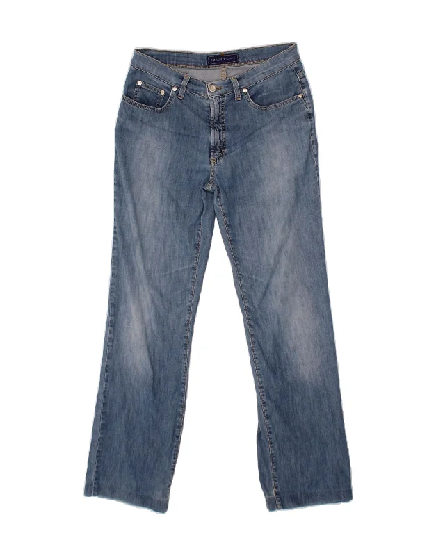 TRUSSARDI JEANS Womens Straight Jeans W28 L29 Blue Cotton Fashionable Frayed Hem Denim TRUSSARDI JEANS Womens Straight Jeans W28 L29 Blue Cotton Fashionable Frayed Hem Denim