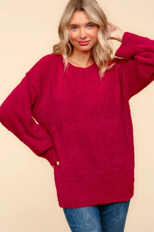 RED FUZZY SOFT BRUSHED HAIRY SWEATER KNIT TOP Faux Fur Fabric Real Fur Fabric Shearling Fabric RED FUZZY SOFT BRUSHED HAIRY SWEATER KNIT TOP Faux Fur Fabric Real Fur Fabric Shearling Fabric