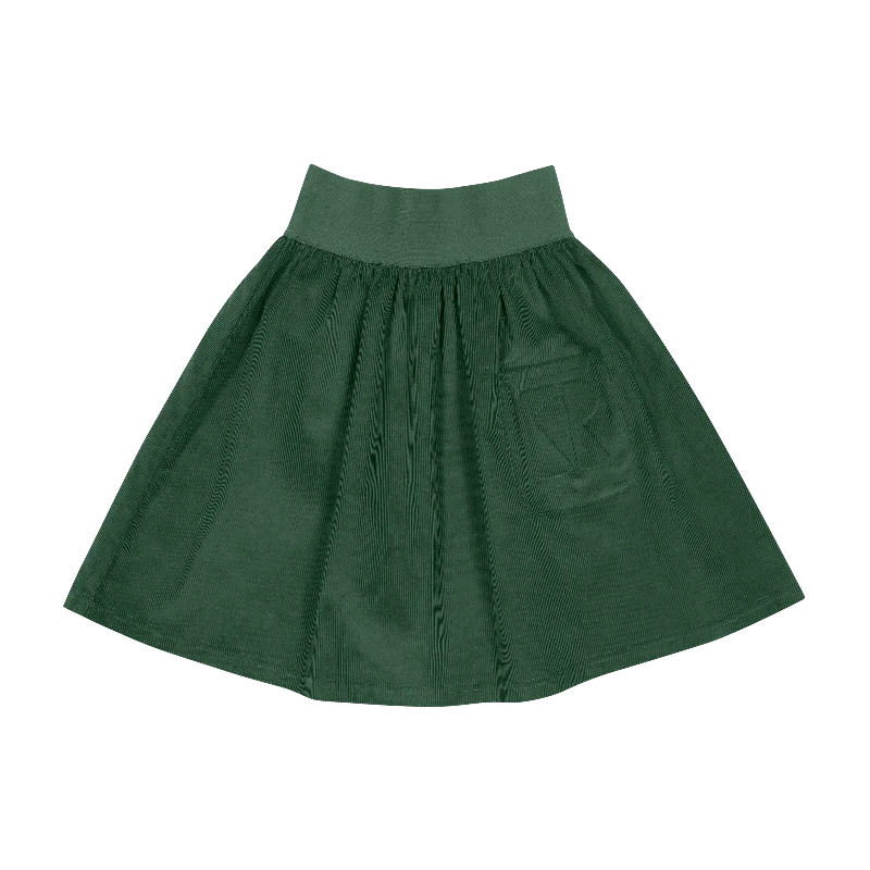 Retrokid Green Hazel Cords Girls Pocket Skirt corduroy skirt comfortable