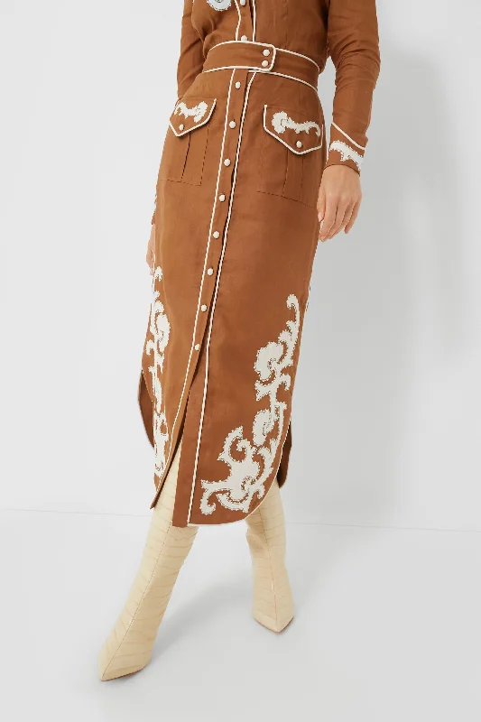 Tobacco Ruby Applique Skirt lace skirt romantic